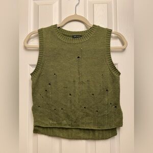 Wild Fable M olive green knit crop tank top sleeveless